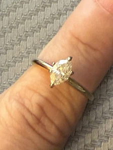 .50 Carat Marquise Diamond Solitaire Yellow 14 Kp Gold - Picture 1 of 5