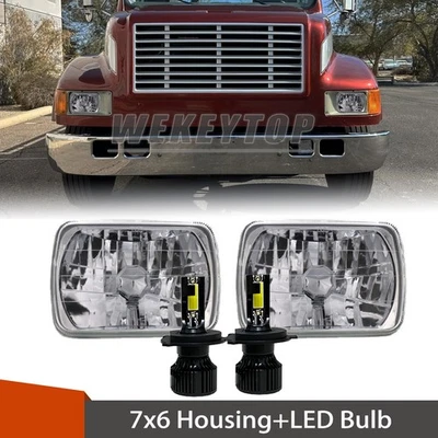 7x6 5x7 LED Headlights Housing For International Harvester 4700 4800 4900 8100 Foto 1 de 4
