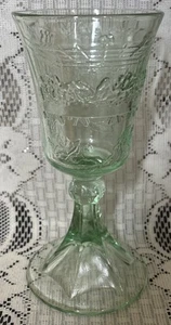 Vintage Diadem exklusiv Abendmahl Kreuz Kelch Kelch Indiana Glas grün - Bild 1 von 11