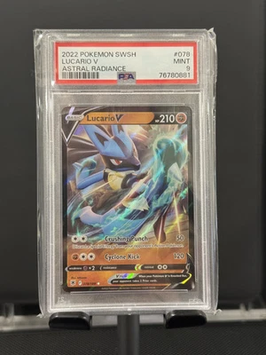 POKEMON 2022 Astral Radiance LUCARIO V #078 PSA 9 Mint - Image 1 of 2