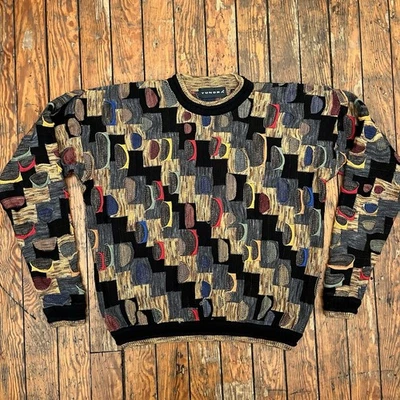 Suéter masculino vintage Tundra 3D malha texturizada médio Canadá - Imagem 1 de 4