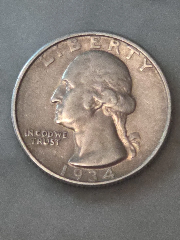1934-D Washington Silver Quarter RARE ERROR - Image 1 of 4