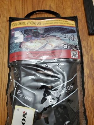 Eyson Manual Inflatable Reflective Life Jacket Life Vest For Adults Black 150N - Image 1 of 4