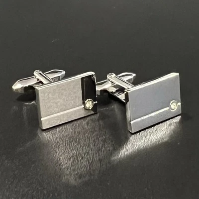 Abotoaduras retangulares de cristal transparente para homens presente de casamento aniversário caixa de abotoaduras - Imagem 1 de 4