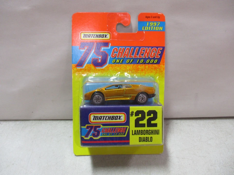 Matchbox MB 17 Ferrari 456 GT Gold 75 Challenge 1997 MINT on Card