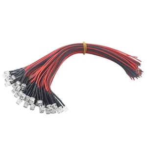 100 Stück 20 cm Vorverdrahtete 5 mm LED-Glühbirne Vorverdrahtete Leuchtdiod6174 - Bild 1 von 6