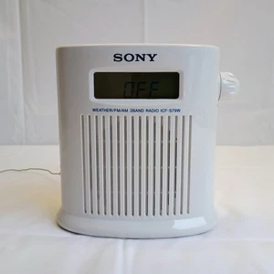 Sony 3 Bandas Radio Tiempo Ducha Mate FM/AM ICF-S79W Blanco Probado - Imagen 1 de 11