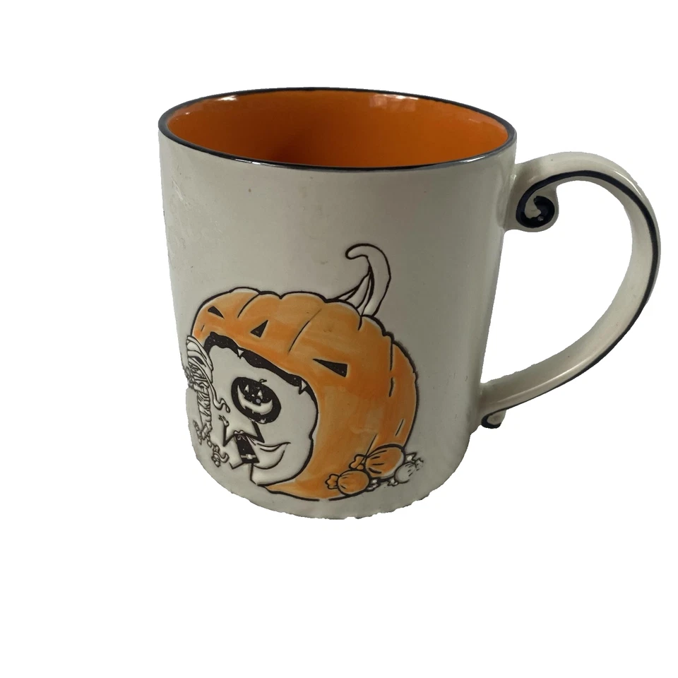 Spectrum Designz Halloween Calabaza Esqueleto Taza Naranja Interior Taza de Café Foto 1 de 4