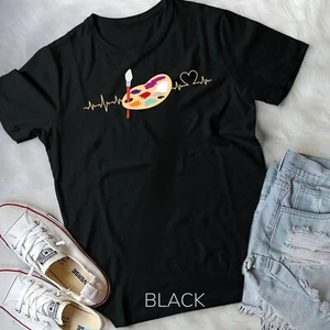 Funny Paint Palette Brush Artist Painter Gift Kids Men Women Unisex T-shirt - Picture 1 of 11