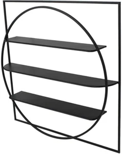 organiser Storage Display Shelves Home Decor Metal Designer 3-Shelf Wall Hanging - Picture 1 of 12