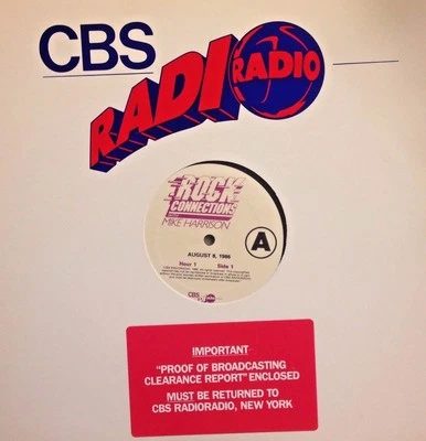8/2/86 MIKE HARRISON'S 'ROCK CONNECTIONS' GOLDEN ERA OF FM ALBUM ROCK, 1967-1975 - Image 1 of 2