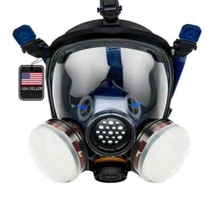 Parcil Safety PD-100 Full Face Gas Mask Respirator w/ Filter Face Eye Protection - Picture 1 of 15