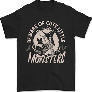 Cute Monsters Funny Halloween Cats & Witch Mens T-Shirt 100% Cotton - Picture 1 of 2