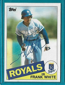 FRANK WHITE signed 1985 Topps baseball card #743 KANSAS CITY ROYALS