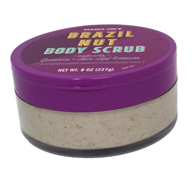 Exfoliante corporal de nueces de Brasil Trader Joe's 8 oz extractos de hojas de guaraná y aloe caramelo nuevo Foto 1 de 3