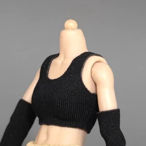 Chaleco negro escala 1/12 camiseta sin mangas modelo de ropa para figura de acción SHF Figma de 6" - Imagen 1 de 8