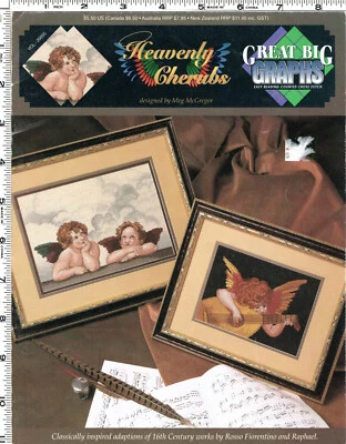 "Heavenly Cherubs" True Colors International Counted Cross Stitch Leaf VCL-20055 - Image 1 of 3