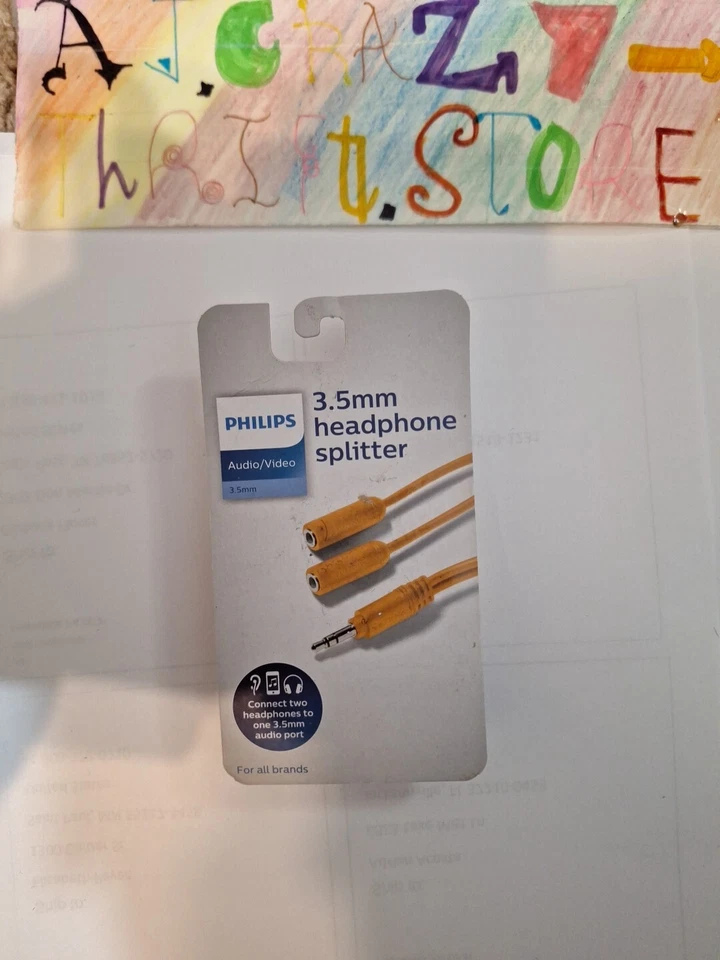 Philips 3.5mm Headphone Splitter Orange  - Image 1 of 4