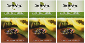 Mighty Leaf Green Tea Tropical 15 Pouches Pack of 3