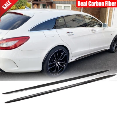 Alerón labial faldones laterales de carbono real para 2014-2018 Benz W218 CLS400 CLS550 CLS63  Foto 1 de 4