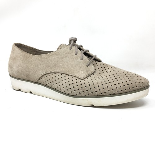 Scarpe da ginnastica Clarks Somerset Oxfords da donna taglia 10 US 41 5 EU beige pelle scamosciata