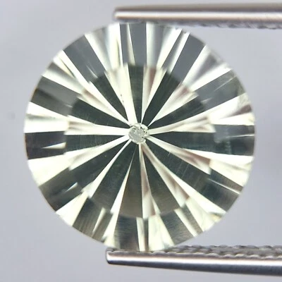 6.44 Cts Natural Green Amethyst Round Cancave Cut Loose Gemstone - Image 1 of 2