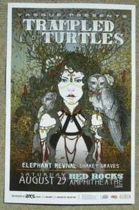 TRAMPLED BY TURTLES / Shakey Graves 2015 Red Rocks - Colorado Promo Poster 11x17 - Picture 1 of 1