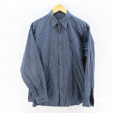 Gaz Man Shirt Mens Adult Size Medium Blue Striped Long Sleeve Button Up Casual