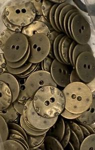 Hammered Bronze Finish 2 Hole 18mm Button - Picture 1 of 3