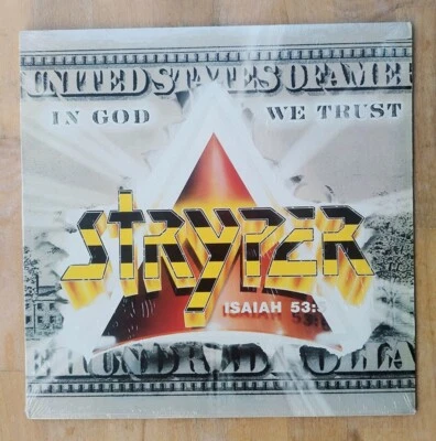 Stryper ‎– In God We Trust LP  1ST PRESS US  Enigma ‎W/  Poster NEAR MINT - Image 1 of 4