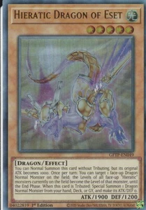 YUGIOH HOLO CARD HIERATIC DRAGON OF ESET GFTP-EN049 1ST EDITION  - Picture 1 of 1