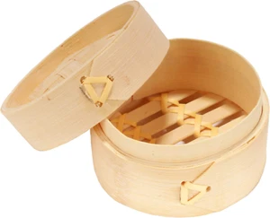 3 Inch Mini Bamboo Dim Sum Dumpling Steamer Basket for Dessert Party Favors Wedd - Picture 1 of 6