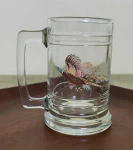 Tazza/Pietra/Tankard Birra Vintage Fagiano in Volo Vetro Trasparente, Decorazione Bosco - Foto 1 di 8