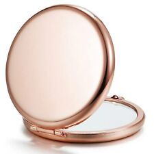 Compact Mirror for Purse, Double-Sided 1X/2X Magnifying Metal Pocket Makeup M...