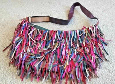 Women Multicolour Handbag Shoulder Bag Fringe Faux Leather Boho Hippy - Image 1 of 4