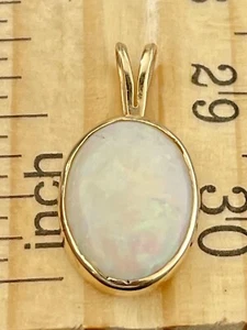 14k Yellow Gold 2.00CT White Opal Pendant (FL203) - Picture 1 of 7