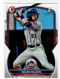 Nolan McLean New York Mets 2023 Bowman Draft 1st Bowman - Imagen 1 de 2