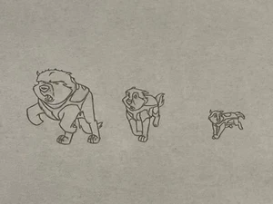 Balto Original Movie Production Drawing Art Animation Sled Dogs Running #4 - Picture 1 of 6