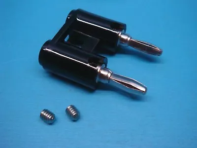 (1) JOHNSON EMERSON 108-0253-001 ENCHUFE BANANA NEGRO DOBLE PILA SIN SOLDADURA Foto 1 de 4