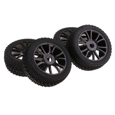  -Set Schwarz Reifen Gummin Felgen für 1/8 HSP HPI  RC Car Buggy - Bild 1 von 4