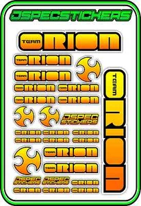 TEAM ORION RC STICKERS ESC MOTOR BRUSHLESS VORTEX CAR BUGGY JSPEC YELLOW ORANG B - Picture 1 of 8