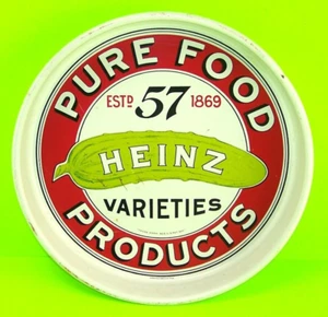 Heinz 57 Pickle Vrts Porcelain Enamel Serving Tray 13.25" Dia 1983 Original VNTG - Picture 1 of 9