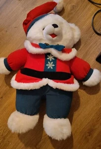 Oso de peluche copo de nieve coleccionable de Navidad 1995 peluche blanco de colección - Imagen 1 de 2
