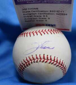 Jim Thome Mlb Coa Psa Dna 8.5 Signed Major League Oml Baseball Autograph