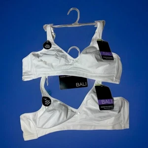 2X Bali Passion for Comfort SMOOTH LINING Bra Style 3389 size 38B Soft WHITE New - Picture 1 of 9