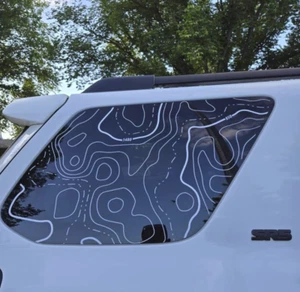 Toyota 4runner Topographic Map Window Decal - Fits Toyota 4runner 5th generation - Picture 1 of 5