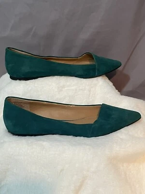 Crown Vintage Noelle Ballet Gamuza Planos Sin Cordones Punta Verde azulado Mujer Talla 7.5 Foto 1 de 4