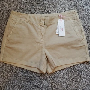 Vineyard Vines Womens Sz 8 Herringbone 3.5” Everyday Shorts Sand Khaki NWT - Picture 1 of 12