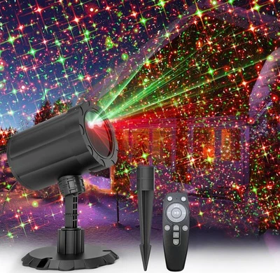 Christmas LED Laser Projector Lights Rotate Projection Lamp Indoor Outdoor Decor - Image 1 of 4