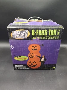 Gemmy Giant 8FT Airblown Inflatable Halloween Pumpkin Stack Totem W/ Lights WORK - Picture 1 of 12